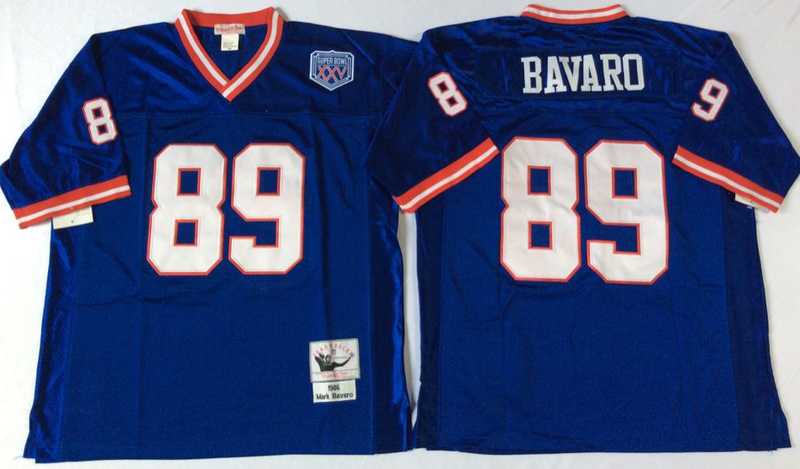 Giants 89 Mark Bavaro Blue M&N Throwback Jersey->nfl m&n throwback->NFL Jersey